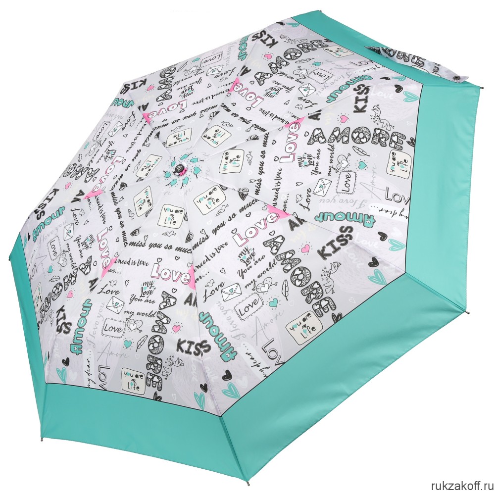 Женский зонт Fabretti P-20199-11 автомат, 3 сложения, эпонж зеленый