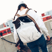 Рюкзак с ушками "Толстый кот" (трехцветный) 