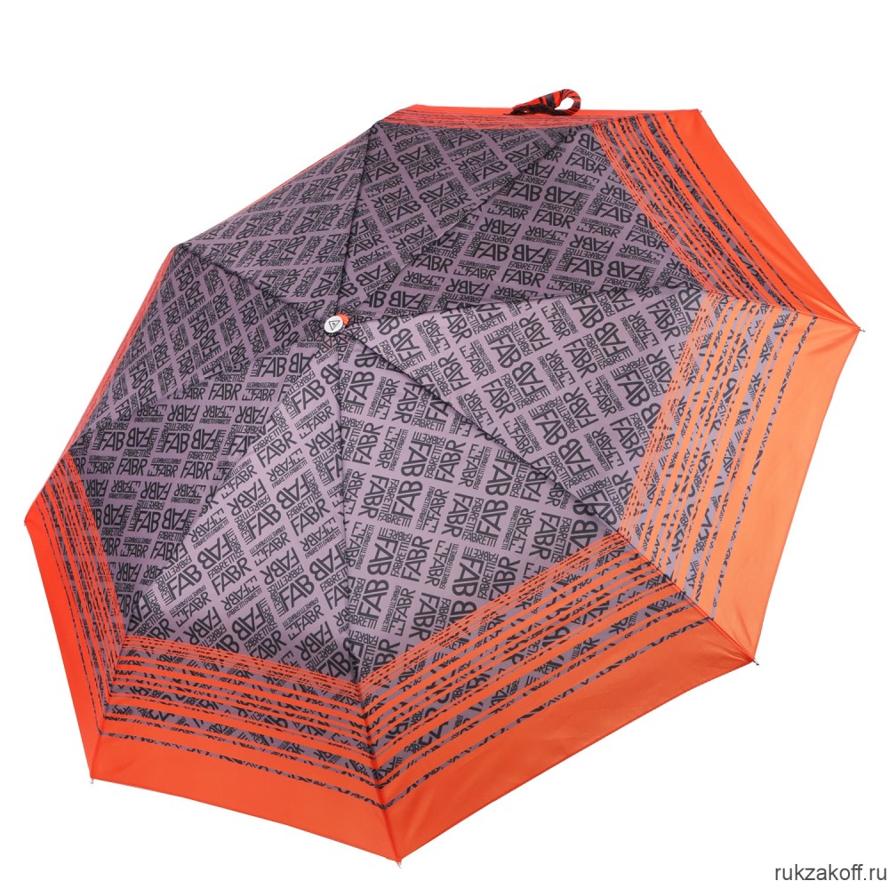 Женский зонт Fabretti UFLR0005-6 облегченный автомат, 3 сложения, эпонж оранжевый