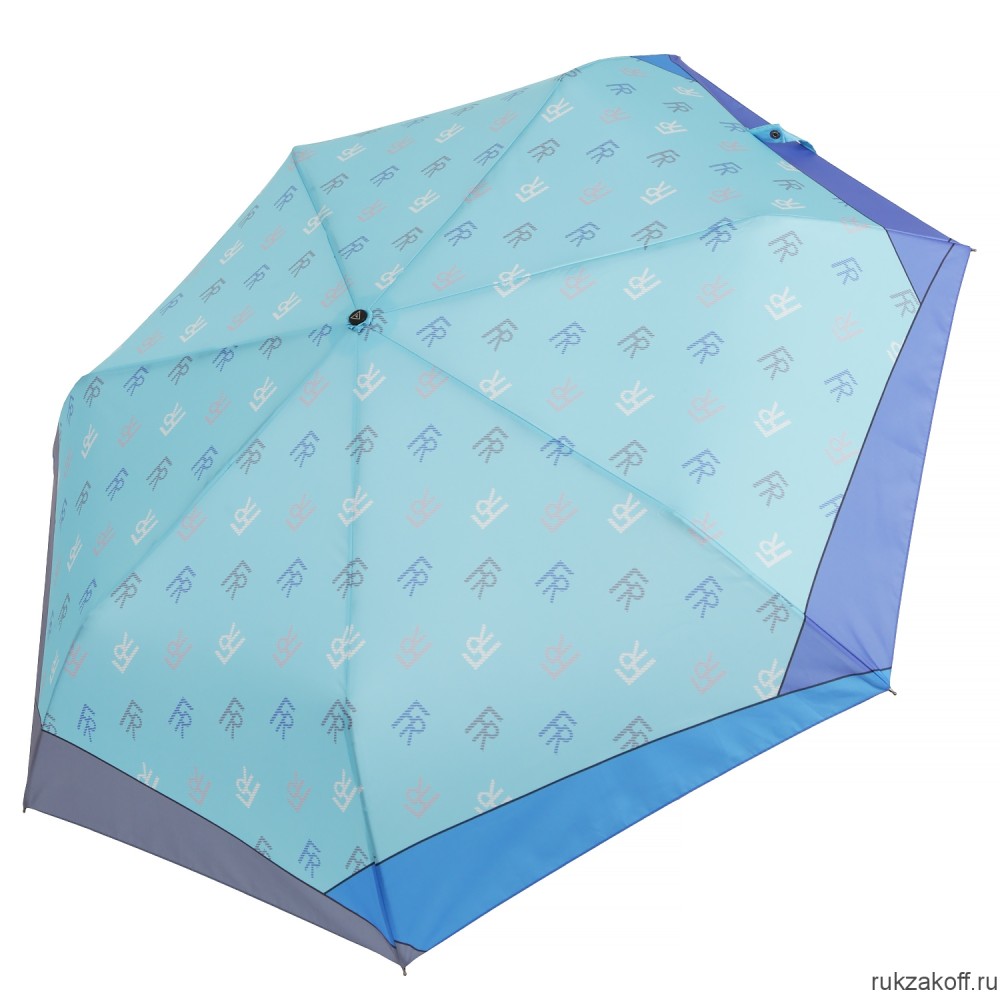 Женский зонт Fabretti UFR0004-9 автомат, 3 сложения, эпонж голубой