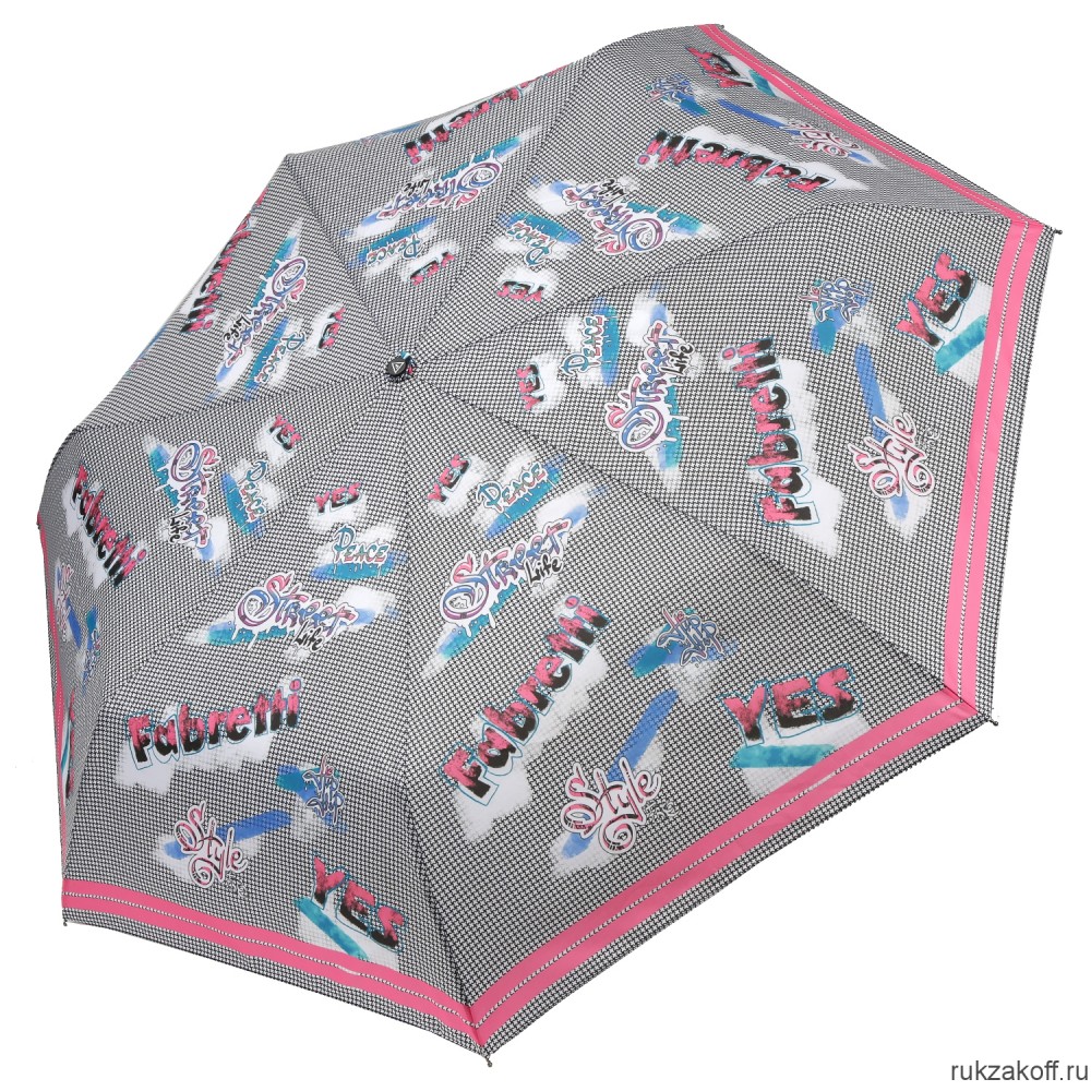 Женский зонт Fabretti P-20200-5 автомат, 3 сложения, эпонж розовый