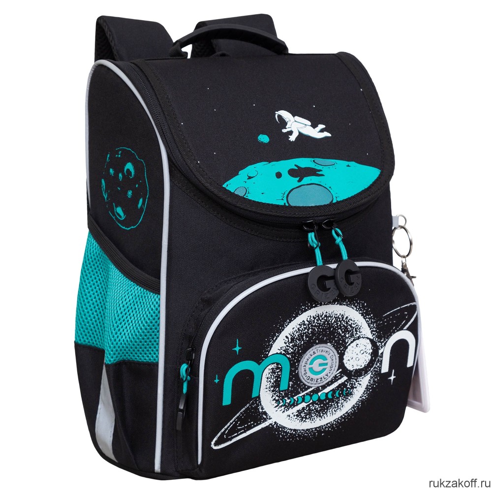 Рюкзак школьный с мешком GRIZZLY RAm-385-3 черный