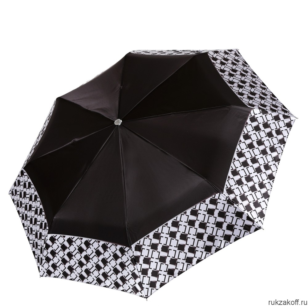Женский зонт Fabretti L-20291-2 облегченный автомат, 3 сложения, сатин черный