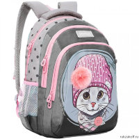 Рюкзак школьный Grizzly RG-162-1 серый - светло-серый