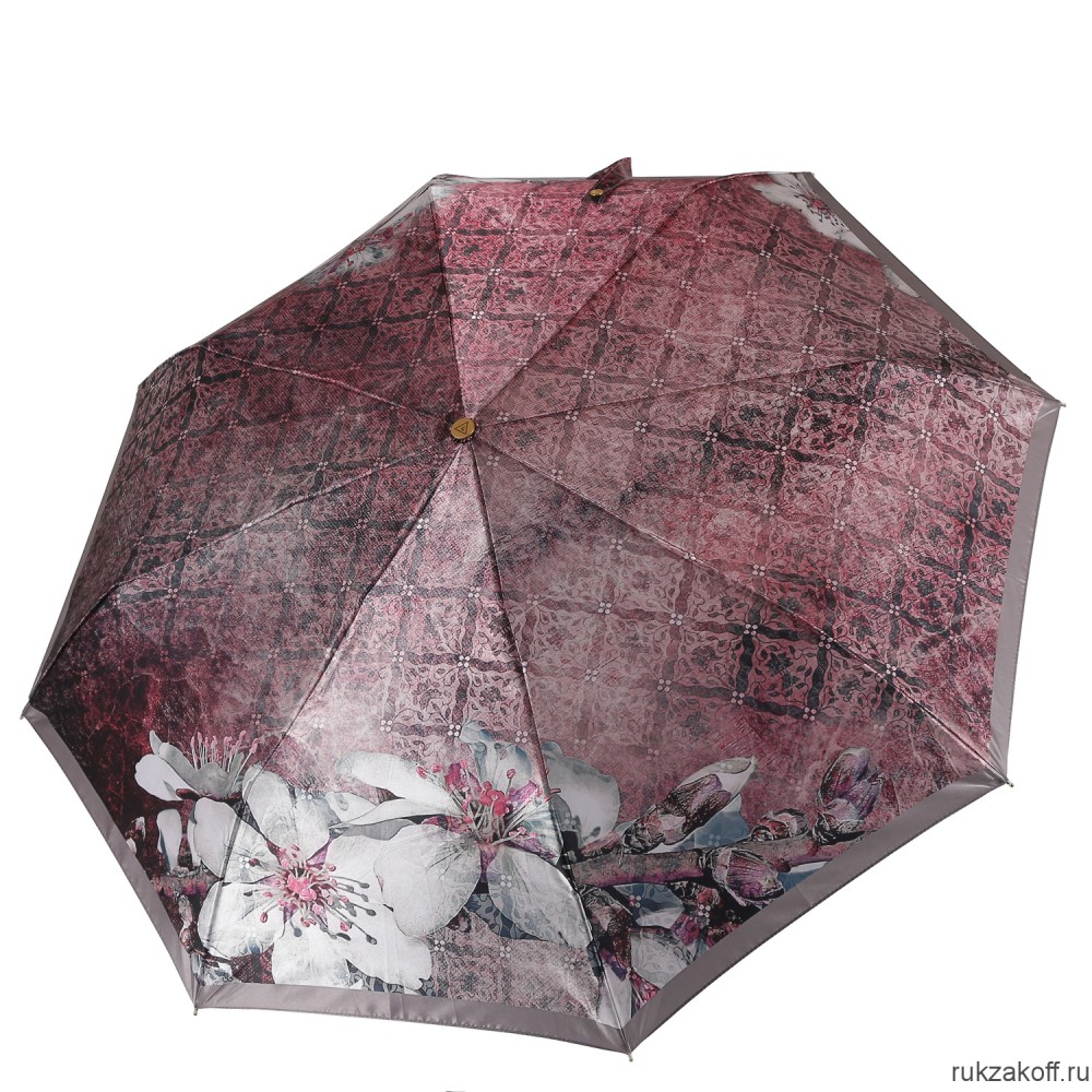Женский зонт Fabretti L-20112-4 облегченный суперавтомат, 3 сложения,cатин розовый