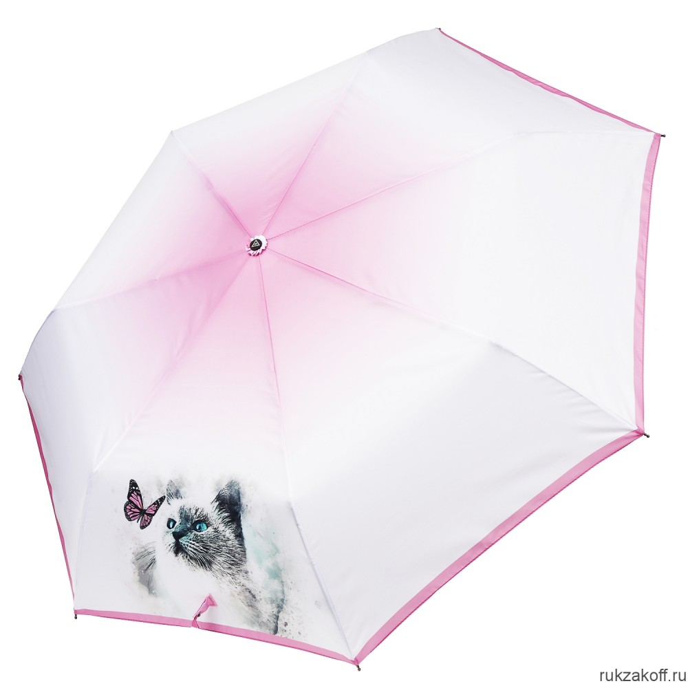 Женский зонт Fabretti P-20204-5 автомат, 3 сложения, эпонж розовый