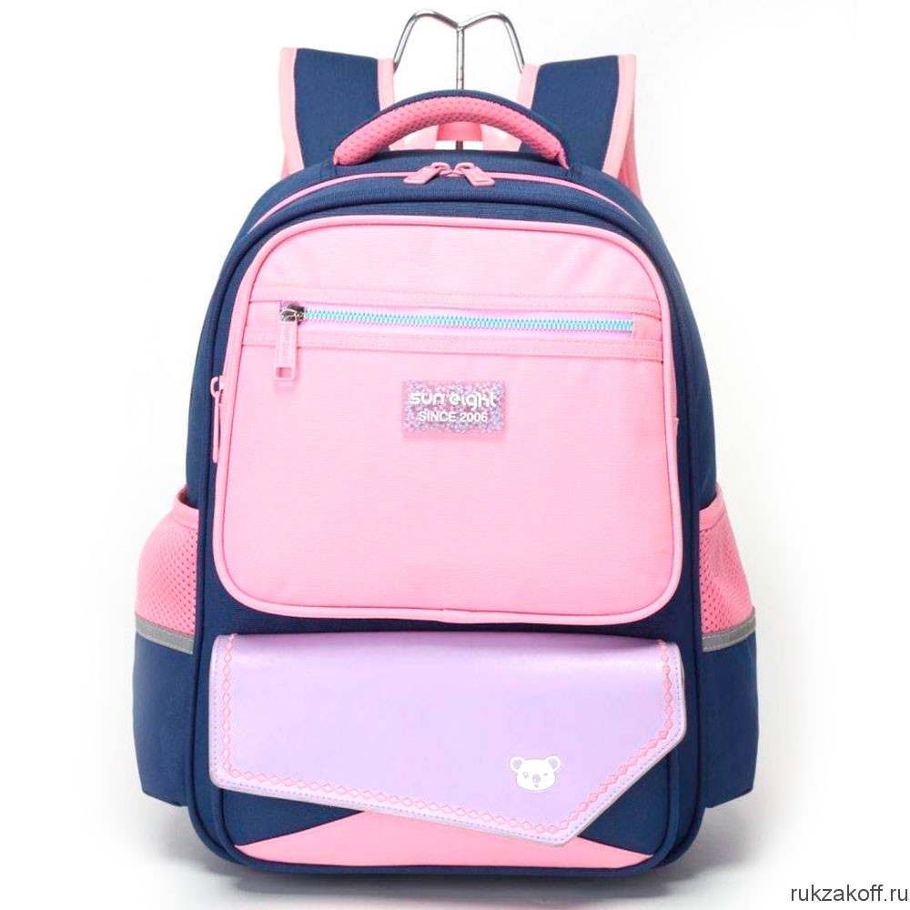 Рюкзак школьный Sun eight SE-22001 розовый/темно-синий/фиолетовый