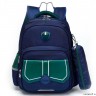 Рюкзак школьный с пеналом Sun eight SE-22005 темно-синий/зеленый