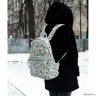 Женский кожаный рюкзак Orsoro d-461 цветы-вышивка