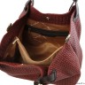 TL KeyLuck - Кожаная сумка-шоппер с плетеным теснением (Bordeaux)