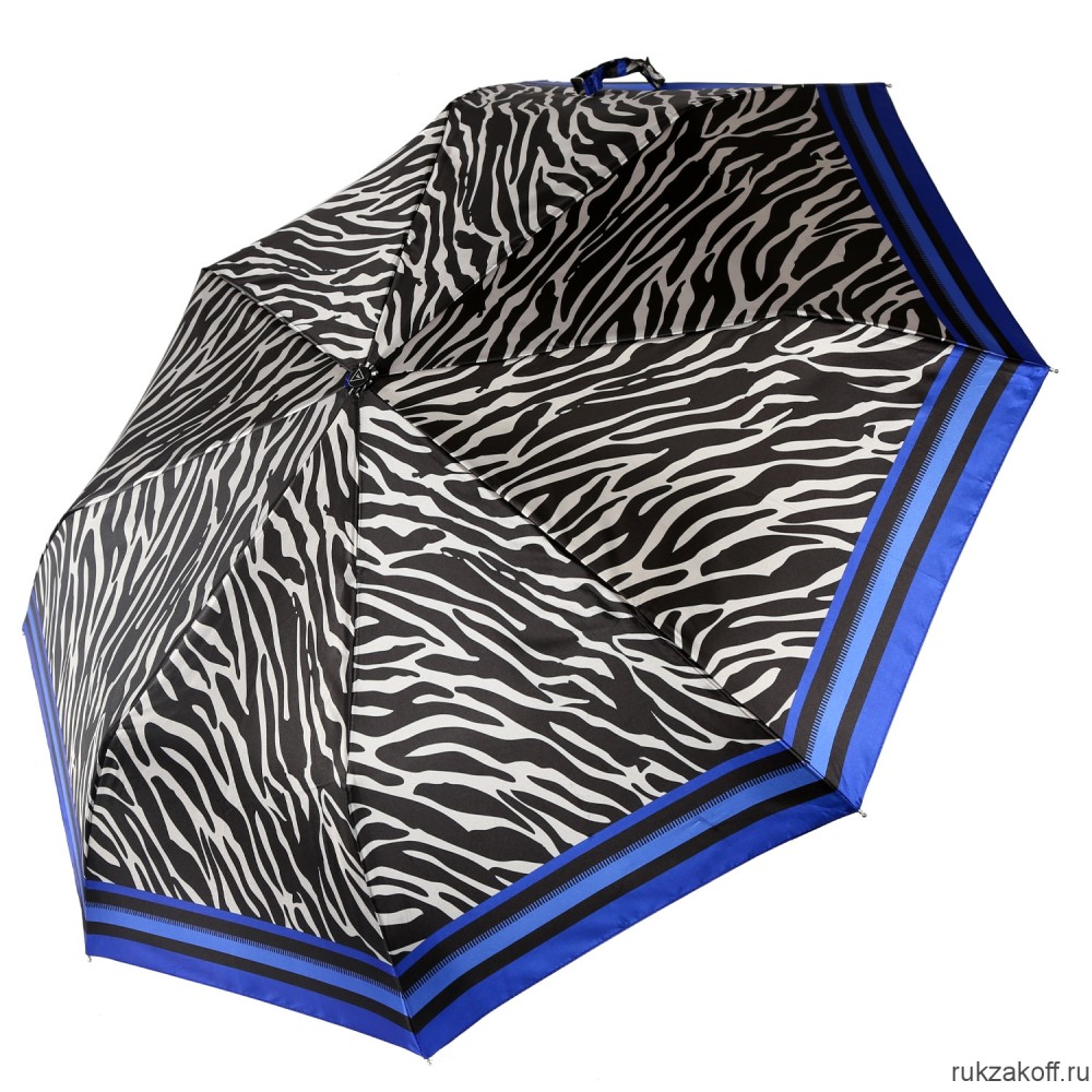 Женский зонт Fabretti UFS0017-8 автомат, 3 сложения, сатин синий