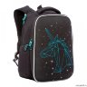 Рюкзак школьный Grizzly RG-165-1 черный - голубой