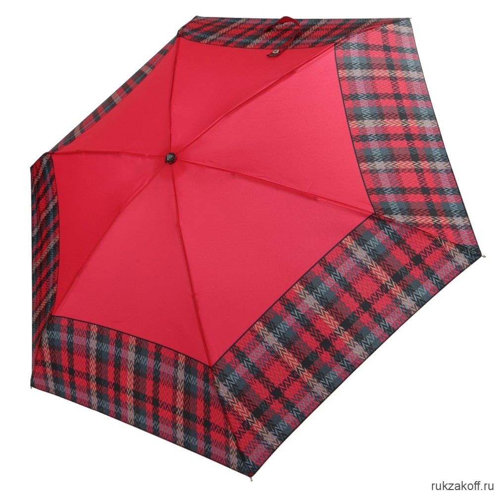 Женский зонт Fabretti UFZ0004-4 механический, 5 сложений, эпонж красный