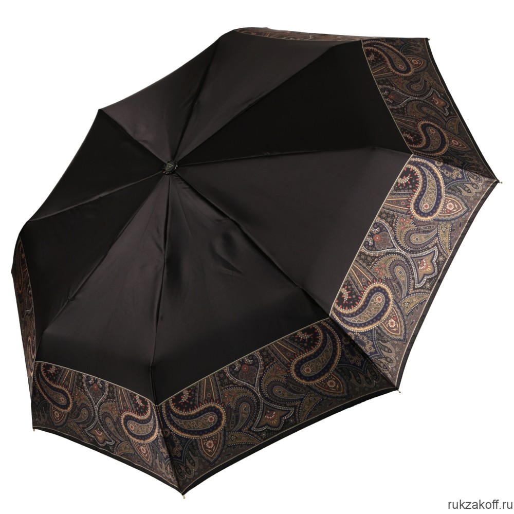 Женский зонт Fabretti UFS0024-2 автомат, 3 сложения, сатин черный