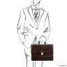 Amalfi - Кожаный портфель с одним отделением (Темно-коричневый)