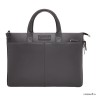 Кожаная деловая сумка для ноутбука Bolton Grey/Black мужская кожаная черная