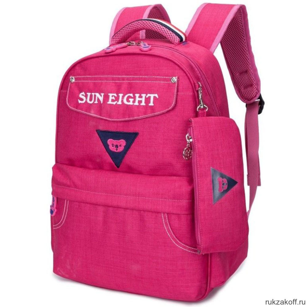 Рюкзак школьный в комплекте с пеналом Sun eight SE-2548 розовый