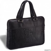 Женская деловая сумка SLIM-формата BRIALDI Belvi croco black