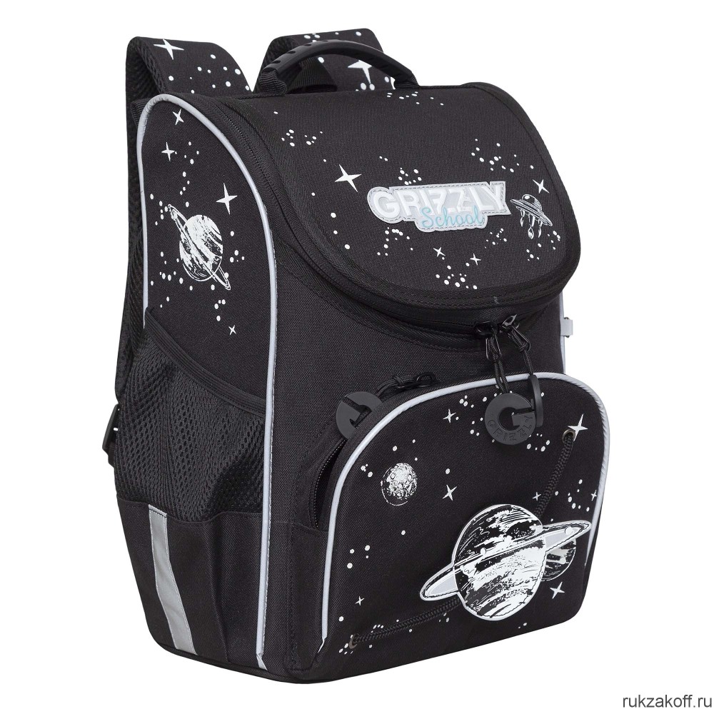 Рюкзак школьный с мешком GRIZZLY RAm-385-4 черный